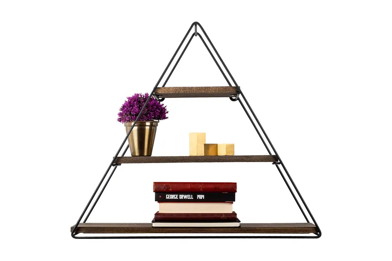 Raceme Vägghylla 60x15 cm 3 Hyllor - Svart/Mörkbrun - Förvaring - Hylla - Vägghylla