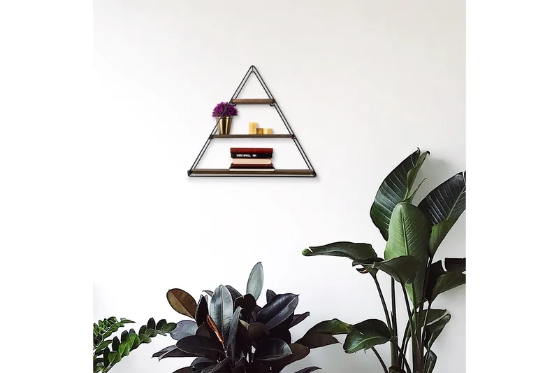 Raceme Vägghylla 60x15 cm 3 Hyllor - Svart/Mörkbrun - Förvaring - Hylla - Vägghylla