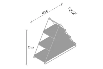 Raceme Vägghylla 60x15 cm 3 Hyllor - Svart/Mörkbrun - Förvaring - Hylla - Vägghylla