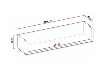 Rathmore Vägghylla 102x27 cm i Mörkt Trä - Svart - Förvaring - Hylla - Vägghylla