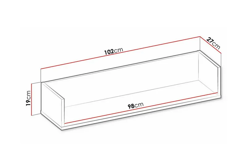 Rathmore Vägghylla 102x27 cm - Förvaring - Hylla - Vägghylla