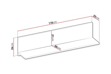 Rathmore Vägghylla 110x22 cm - Grå - Förvaring - Hylla - Vägghylla