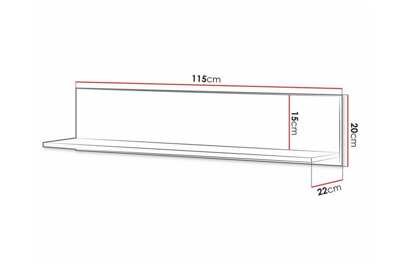 Rathmore Vägghylla 115x22 cm i Trä - Svart - Förvaring - Hylla - Vägghylla