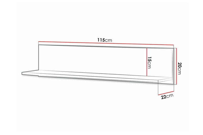 Rathmore Vägghylla 115x22 cm - Svart - Förvaring - Hylla - Vägghylla