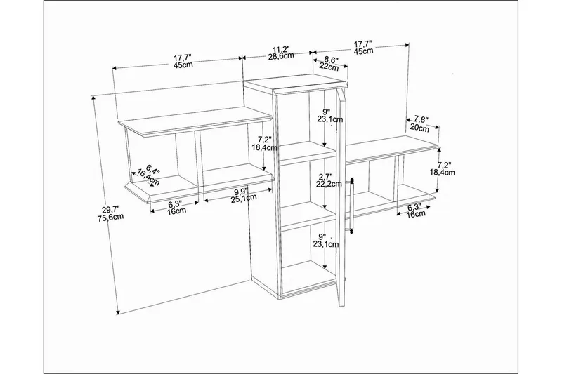 Rinorea Vägghylla 118,6x51,8 cm - Brun - Förvaring - Hylla - Vägghylla