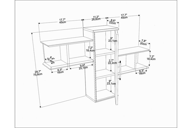 Rinorea Vägghylla 118,6x51,8 cm - Svart - Förvaring - Hylla - Vägghylla