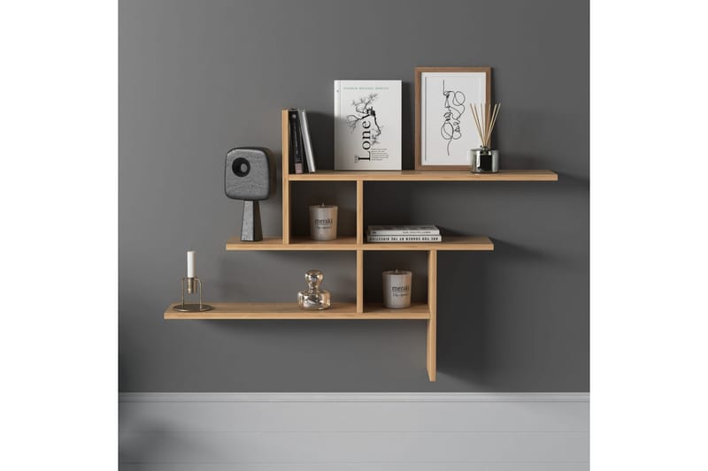 Rinorea Vägghylla 118x82 cm - Brun - Förvaring - Hylla - Vägghylla