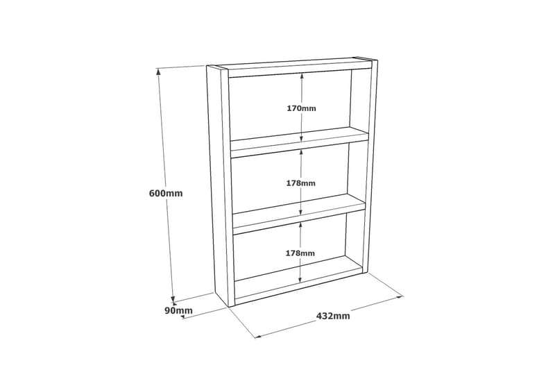 Rinorea Vägghylla 43,2x60 cm - Brun - Vägghylla