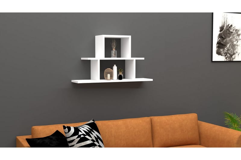 Rinorea Vägghylla 80x44,6 cm - Vit - Förvaring - Hylla - Vägghylla
