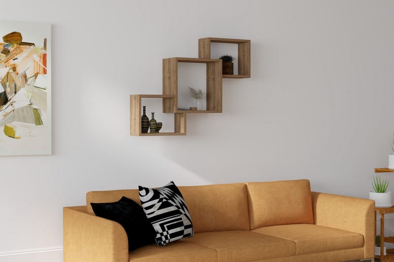 Rinorea Vägghylla 98x72 cm - Brun - Förvaring - Hylla - Vägghylla