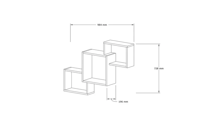 Rinorea Vägghylla 98x72 cm - Vit - Förvaring - Hylla - Vägghylla
