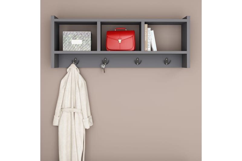 Rinorea Väggkrok 75,6x35 cm - Antracit - Förvaring - Hylla - Vägghylla
