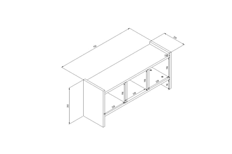 Rinorea Väggkrok 75,6x35 cm - Antracit - Förvaring - Hylla - Vägghylla