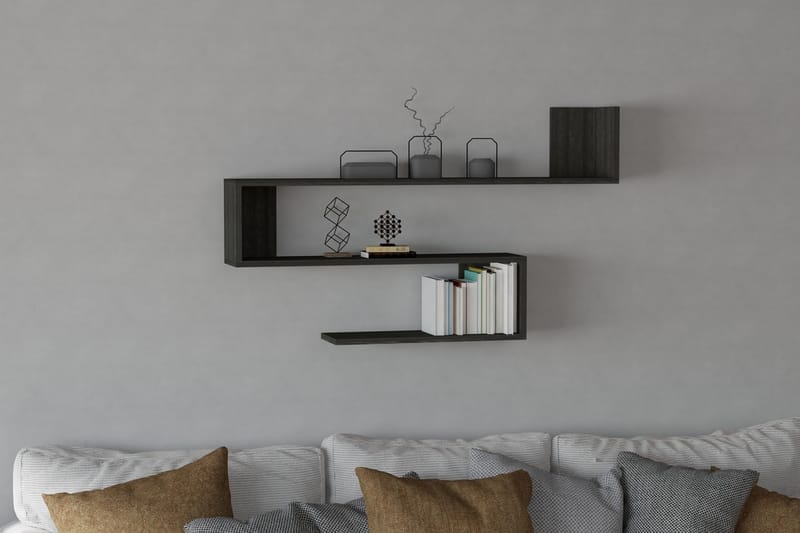 Rollingford Vägghylla 20x120 cm 3-pack - Antracit - Förvaring - Hylla - Vägghylla