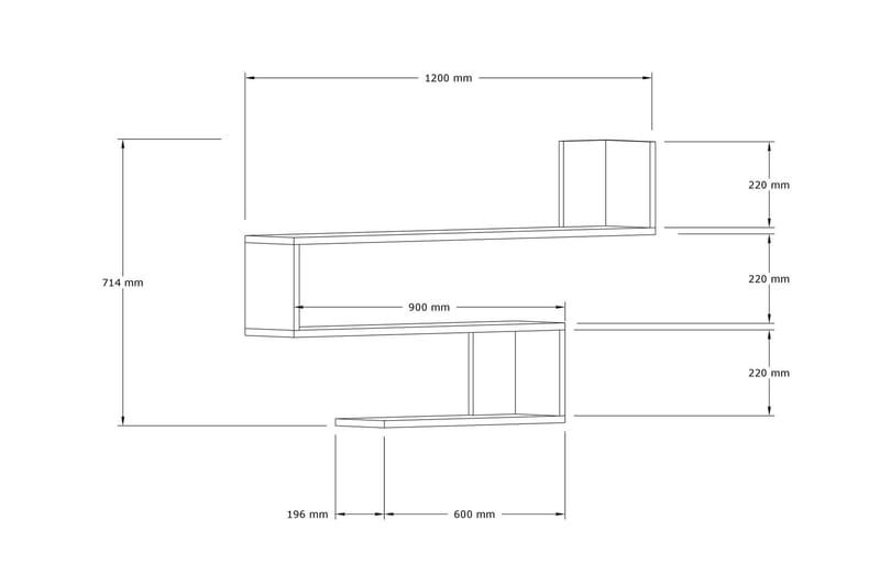 Rollingford Vägghylla 20x120 cm 3-pack - Antracit - Förvaring - Hylla - Vägghylla