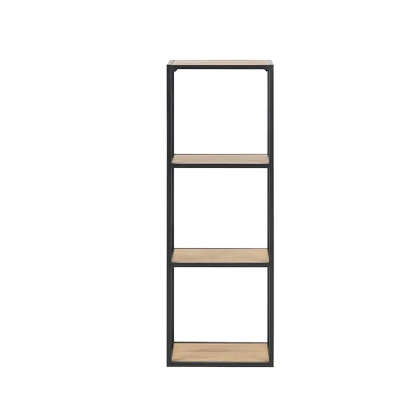 Vägghylla Seaford 24x37x108 cm - vild ek-look med svart ram - Förvaring - Hylla - Vägghylla