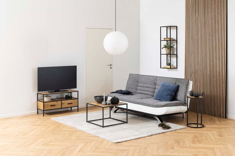 Vägghylla Seaford 24x37x108 cm - vild ek-look med svart ram - Förvaring - Hylla - Vägghylla