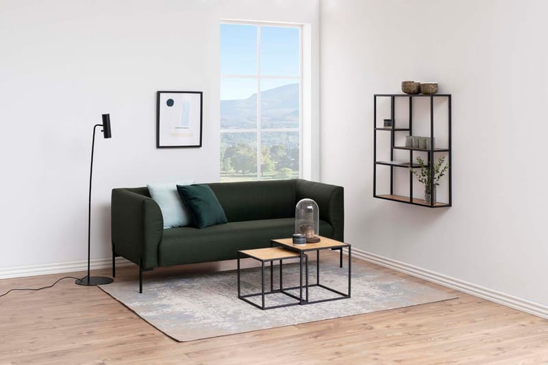 Vägghylla Seaford 75x20x91 cm - vild ek-look med svart ram - Förvaring - Hylla - Vägghylla