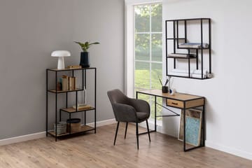 Vägghylla Seaford 75x20x91 cm - vild ek-look med svart ram - Förvaring - Hylla - Vägghylla