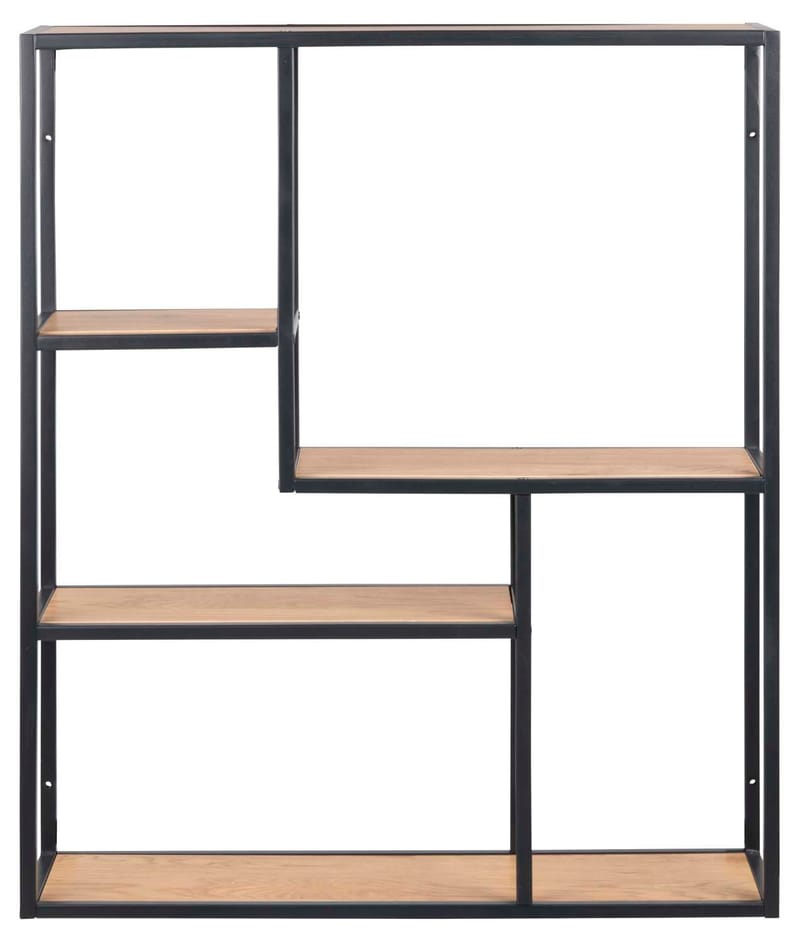 Vägghylla Seaford 75x20x91 cm - vild ek-look med svart ram - Förvaring - Hylla - Vägghylla