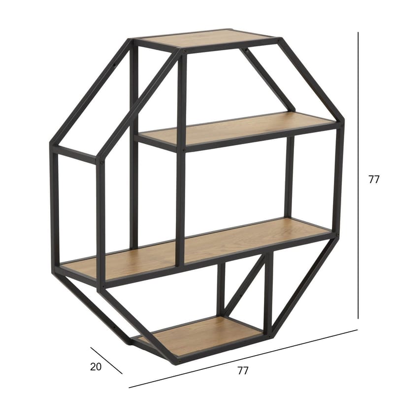 Vägghylla Seaford 77x20x77 cm - natur-/vild ek-look - Förvaring - Hylla - Vägghylla