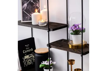 Siringo Vägghylla 60x15 cm 3 Hyllor - Svart/Mörkbrun - Förvaring - Hylla - Vägghylla