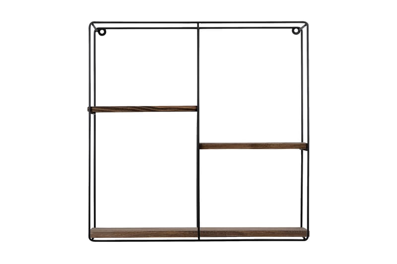 Siringo Vägghylla 60x15 cm 3 Hyllor - Svart/Mörkbrun - Förvaring - Hylla - Vägghylla