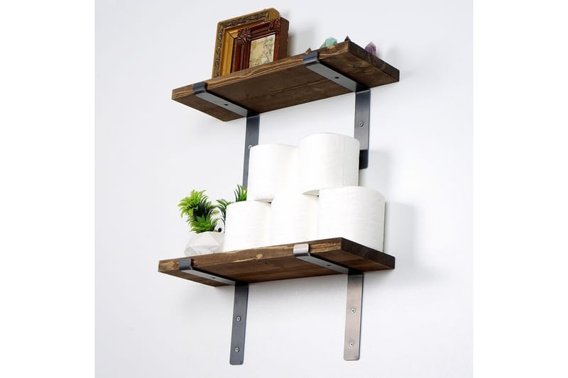 Slovinski Vägghylla 40 cm - Svart/Valnöt - Förvaring - Hylla - Vägghylla