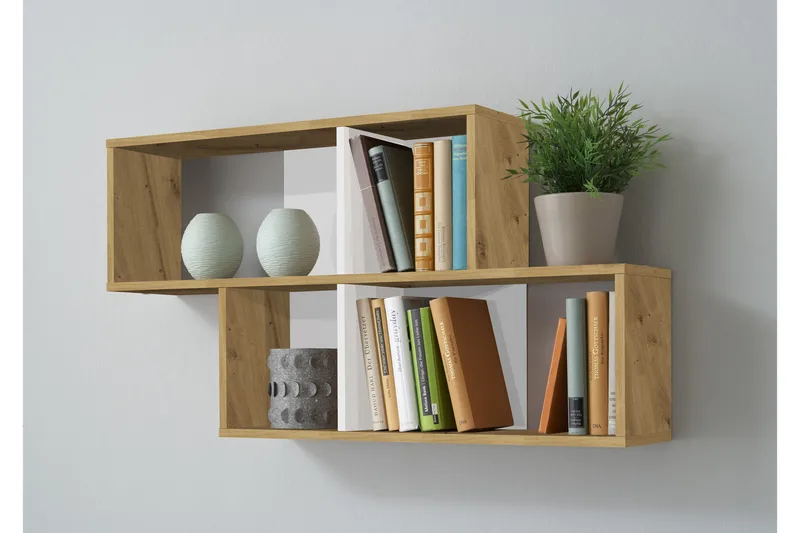 Stanthorne Vägghylla 100 cm, Brun/Vit