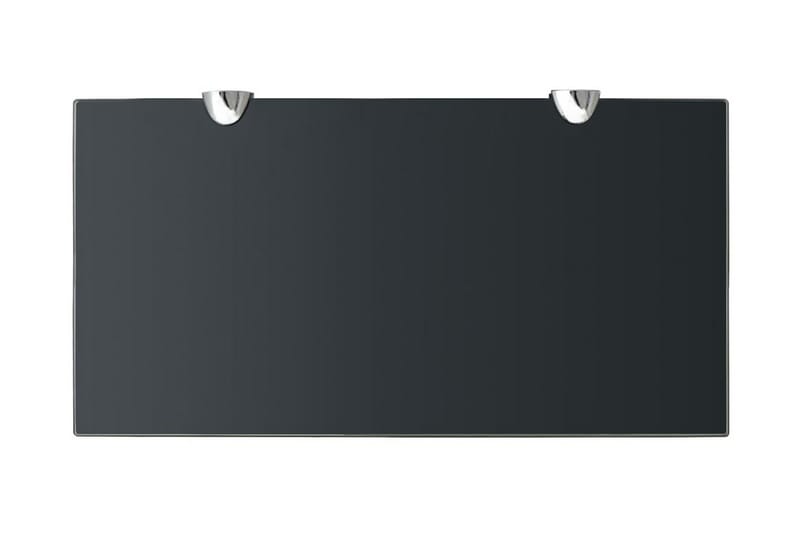 Svävande hylla glas 40x20 cm 8 mm - Svart - Förvaring - Hylla - Vägghylla