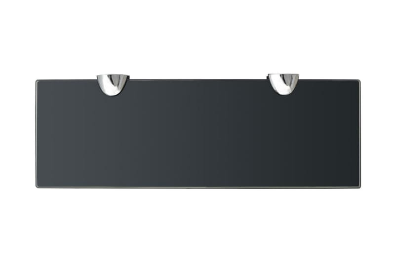 Svävande hyllor 2 st glas 30x10 cm 8 mm - Svart - Förvaring - Hylla - Vägghylla