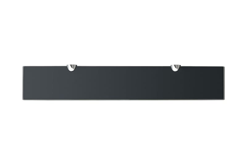 Svävande hyllor 2 st glas 60x10 cm 8 mm - Svart - Förvaring - Hylla - Vägghylla