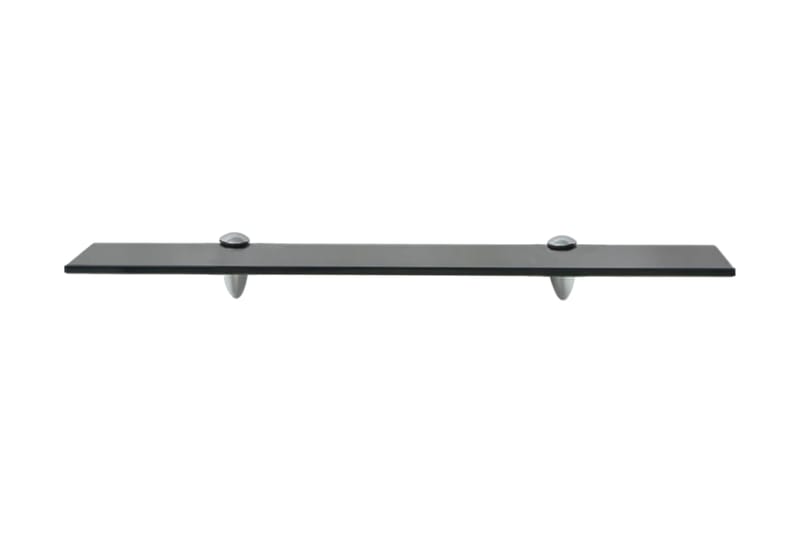 Svävande hyllor 2 st glas 60x10 cm 8 mm - Svart - Förvaring - Hylla - Vägghylla