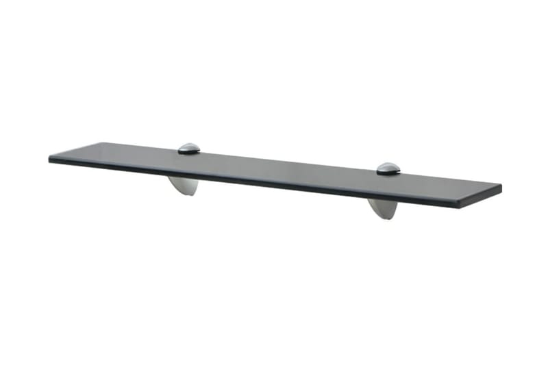 Svävande hyllor 2 st glas 60x10 cm 8 mm - Svart - Förvaring - Hylla - Vägghylla