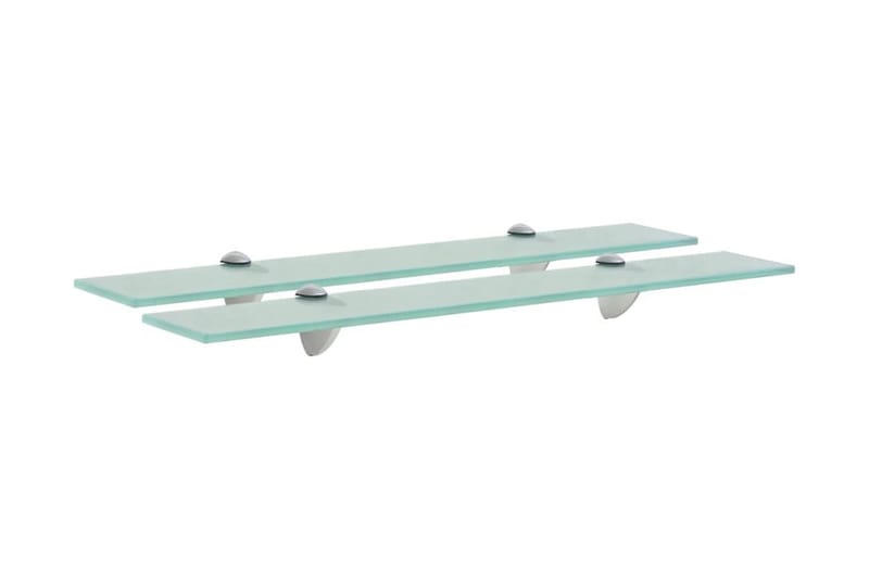 Svävande hyllor 2 st glas 60x20 cm 8 mm - Transparent - Förvaring - Hylla - Vägghylla