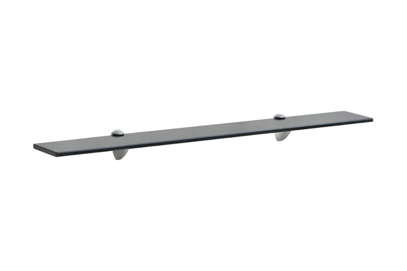 Svävande hyllor 2 st glas 80x20 cm 8 mm - Svart - Förvaring - Hylla - Vägghylla