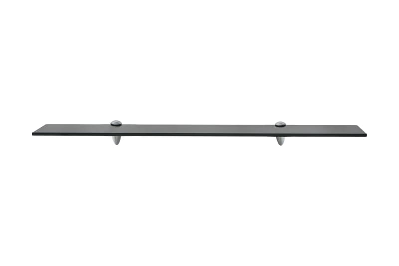 Svävande hyllor 2 st glas 80x20 cm 8 mm - Svart - Förvaring - Hylla - Vägghylla