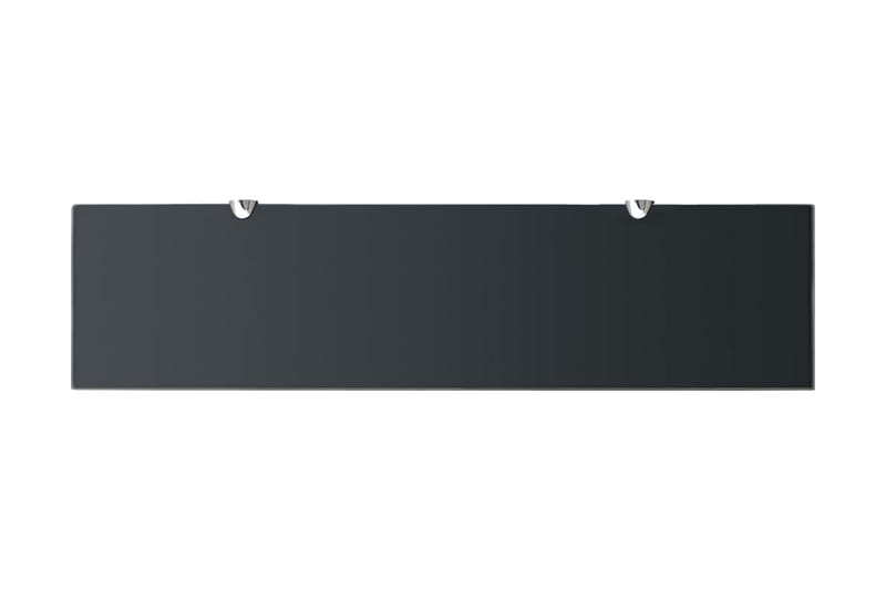 Svävande hyllor 2 st glas 80x20 cm 8 mm - Svart - Förvaring - Hylla - Vägghylla