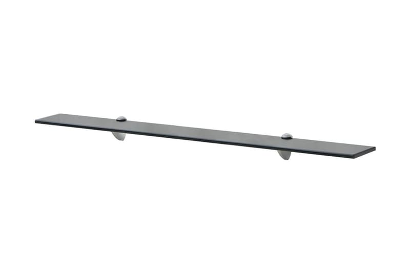 Svävande hyllor 2 st glas 90x20 cm 8 mm - Svart - Förvaring - Hylla - Vägghylla
