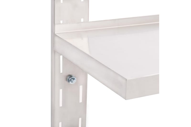 Svävande vägghylla 2 plan rostfritt stål 150x30 cm - Grå - Förvaring - Hylla - Vägghylla