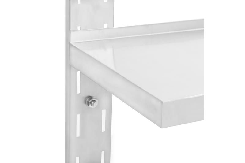 Svävande vägghylla 2 plan rostfritt stål 100x30 cm - Grå - Förvaring - Hylla - Vägghylla