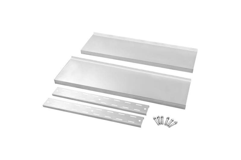Svävande vägghylla 2 plan rostfritt stål 100x30 cm - Grå - Förvaring - Hylla - Vägghylla