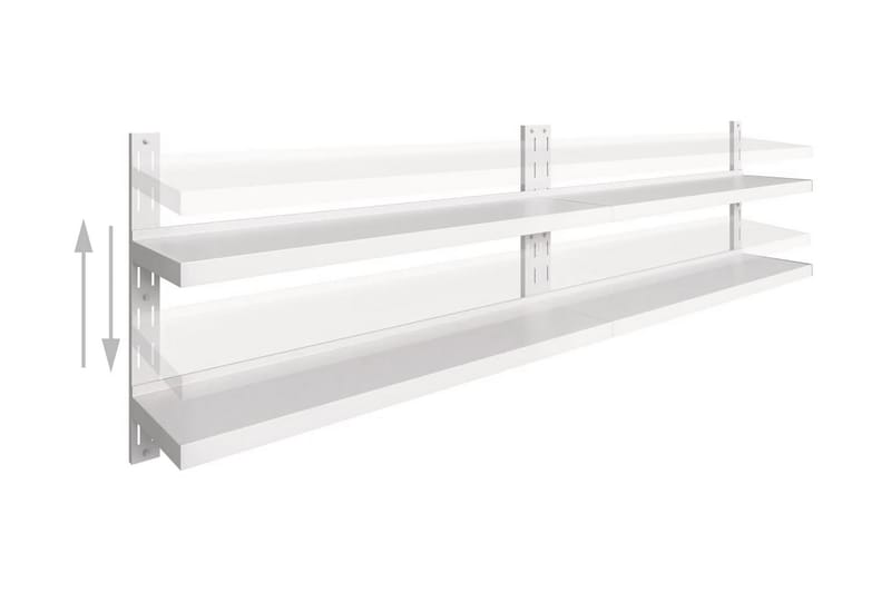 Svävande vägghylla 2 plan 2 st rostfritt stål 300x30 cm - Grå - Förvaring - Hylla - Vägghylla