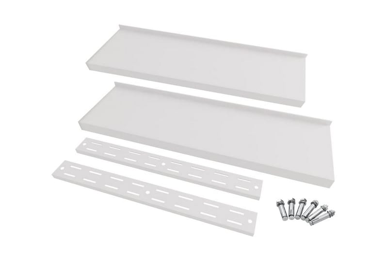 Svävande vägghylla 2 plan 2 st rostfritt stål 300x30 cm - Grå - Förvaring - Hylla - Vägghylla