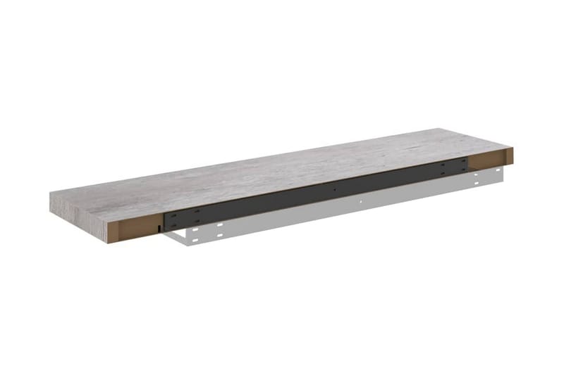Svävande vägghylla betonggrå 100x23,5x3,8 cm MDF - Grå - Förvaring - Hylla - Vägghylla