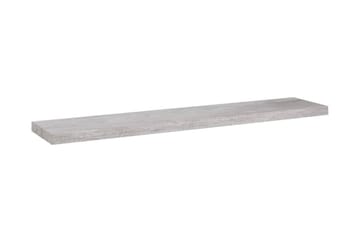 Svävande vägghylla betonggrå 120x23,5x3,8 cm MDF
