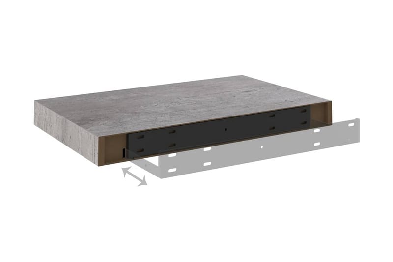 Svävande vägghylla betonggrå 40x23x3,8 cm MDF - Betonggrå - Förvaring - Hylla - Vägghylla