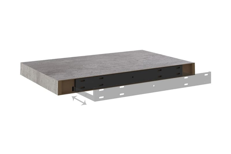 Svävande vägghylla betonggrå 50x23x3,8 cm MDF - Betonggrå - Förvaring - Hylla - Vägghylla