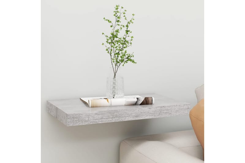Svävande vägghylla betonggrå 50x23x3,8 cm MDF - Betonggrå - Förvaring - Hylla - Vägghylla