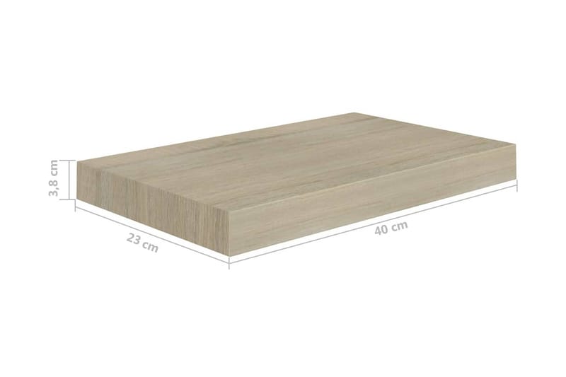 Svävande vägghylla ek 40x23x3,8 cm MDF - Brun - Vägghylla